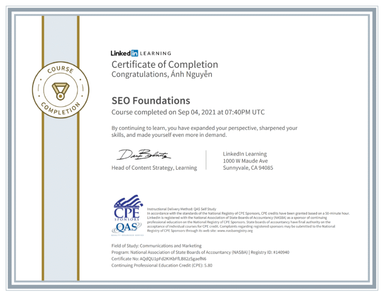 SEO Foundations (NASBA)